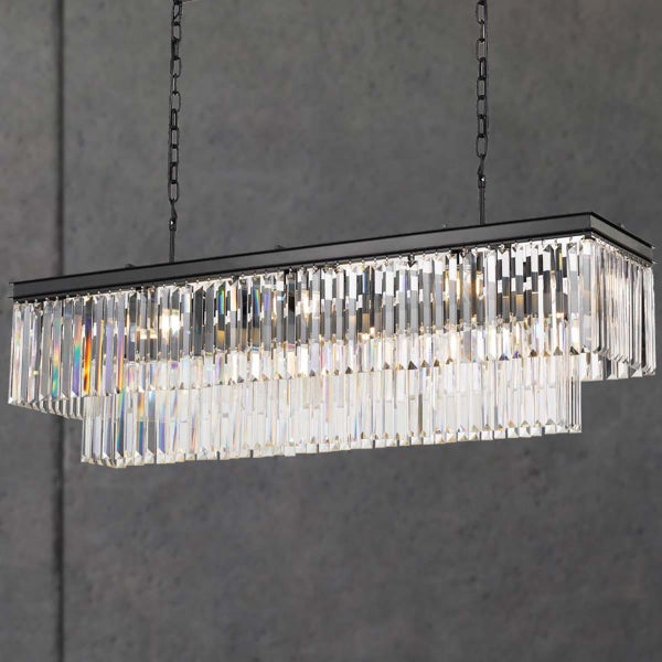 Telbix Serene 13 Light Crystal Bar Pendant Light Carousel 3