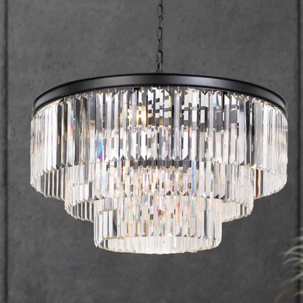 Telbix Serene 16 Light Crystal Round Pendant Light Carousel 3