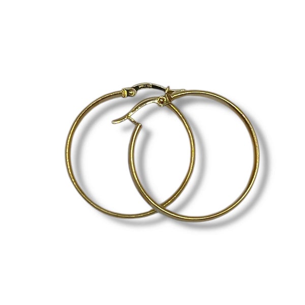 YELLOW AND WHITE GOLD HOOP EARRINGS Carousel 2