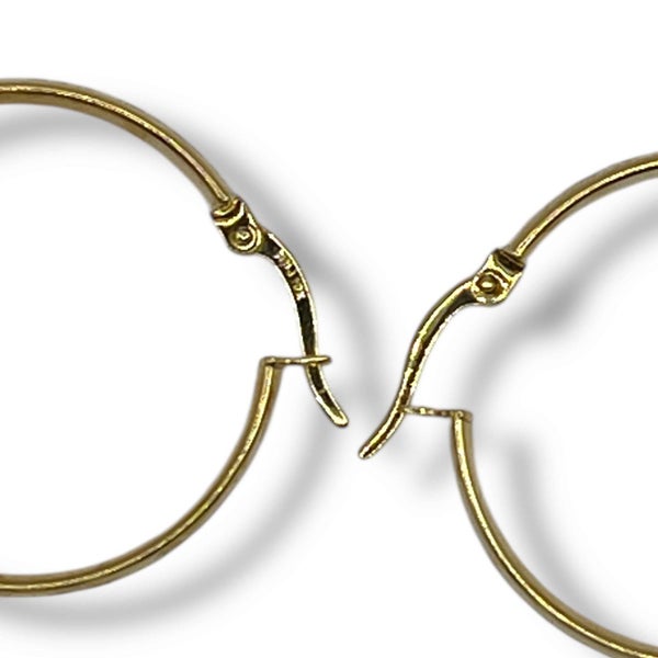 YELLOW AND WHITE GOLD HOOP EARRINGS Carousel 3