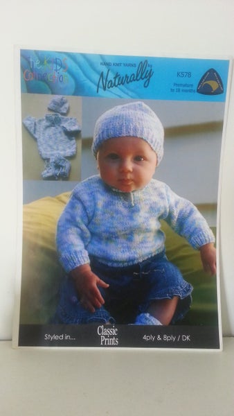SWEATER/HAT/ BOOTIES KNITTING PATTERN K 578 Carousel 1