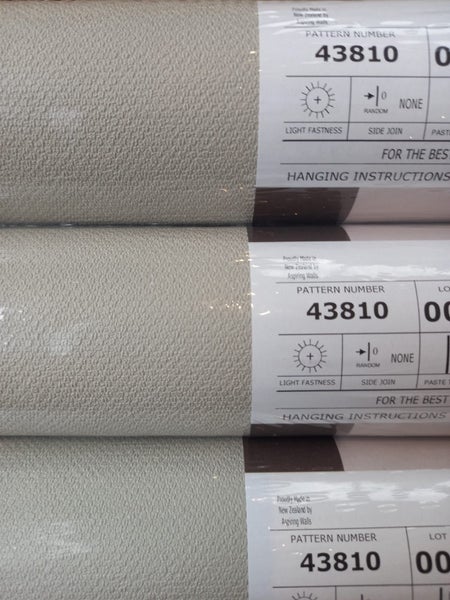 Wallpaper. Fine Weave - Beige/Grey. #43810. 8 roll bundle Carousel 3