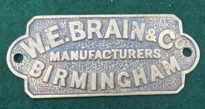 Antique Brass W. E. BRAIN & Company SAFE Manufacturers Birmingham Logo Plaque Carousel 1