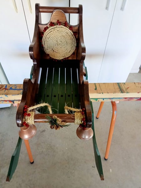 Hand made and painted Christmas Sleigh Carousel 2