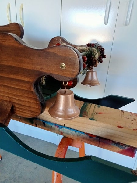 Hand made and painted Christmas Sleigh Carousel 7