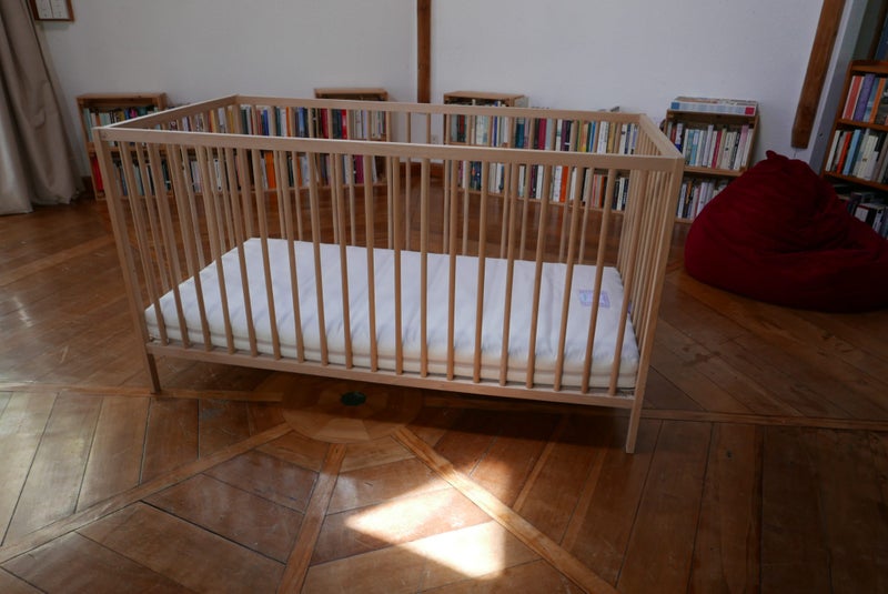 IKEA all-natural Baby Cot & organic mattress, protector & sheets - co-sleeping Carousel 1