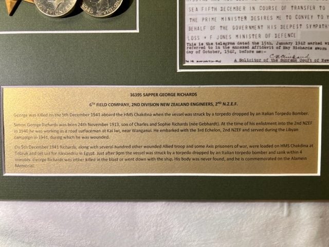 WW2 KILLED IN ACTION MEM. CROSS TO 36395 SAPPER GEORGE RICHARDS, 2ND N.Z.E.F. Carousel 8