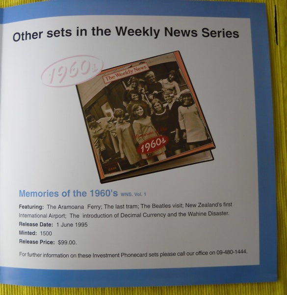1950’s NEW ZEALAND PHONE CARD PACK (WEEKLY NEWS) Carousel 2