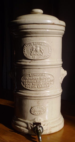 Victorian stoneware water filter by G. Cheavins of Boston, Lincolnshire Carousel 1