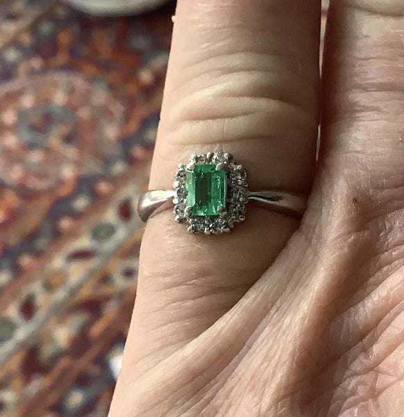 EMERALD DIAMONDS PLATINUM RING…** Carousel 2