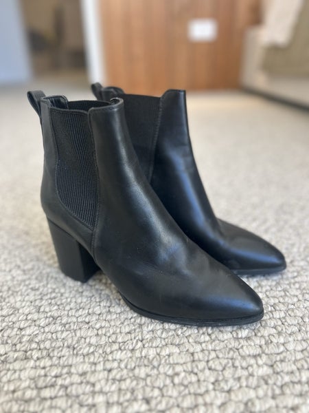 Black Betts vegan leather boots - size 8 Carousel 1