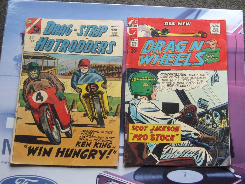 Charlton comics Hot Rods, Racing Cars, Motorbikes 1960/70s x7 Carousel 2
