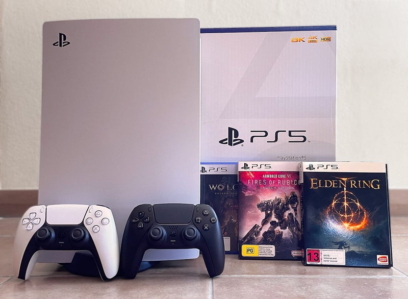 PS5 Disc Version + 2 controllers + 3 games incl Elden Ring Carousel 1