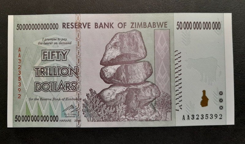 Zimbabwe $50 Trillion Dollars UNC Carousel 1