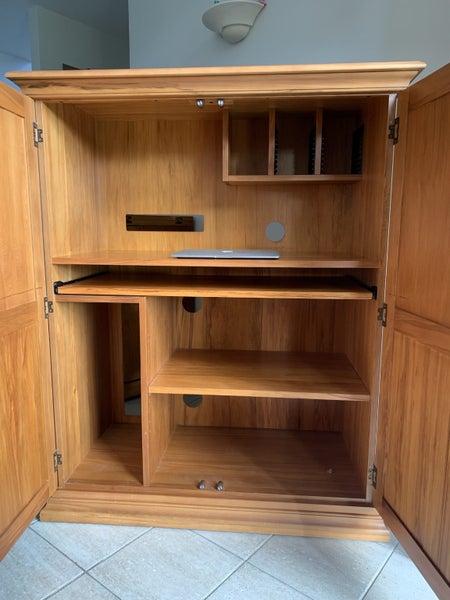 Solid Rimu computer desk cabinet Carousel 1