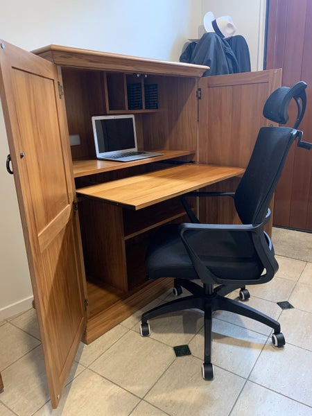 Solid Rimu computer desk cabinet Carousel 9