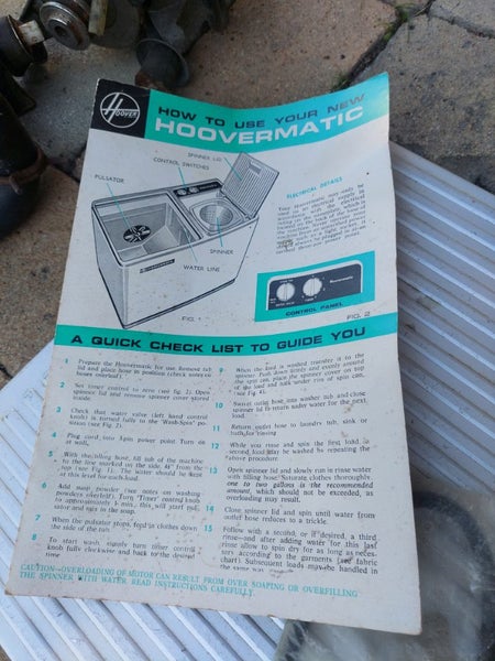 Hoovermatic washing machine Parts Carousel 2