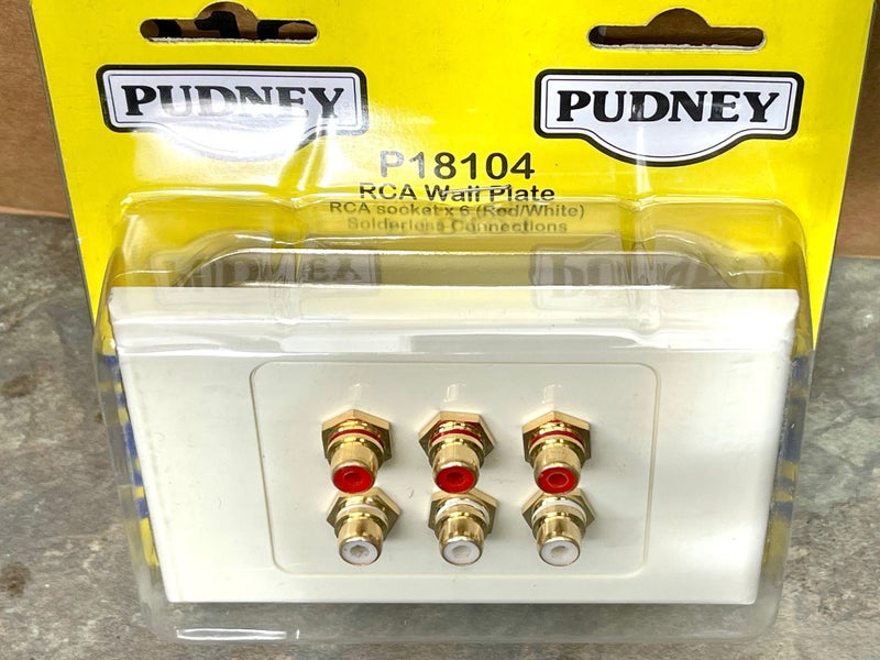 Putney Banana RCA Socket 3 Pair Wall Plate P18104 x2 Carousel 1