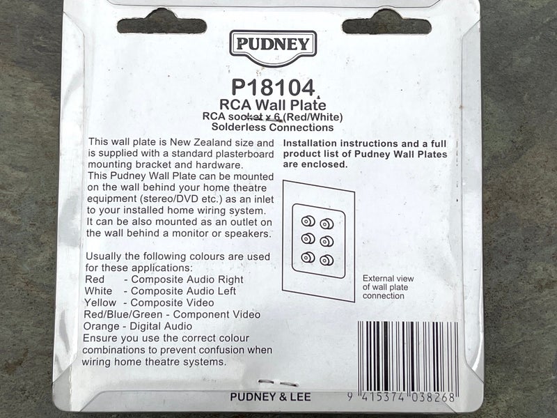 Putney Banana RCA Socket 3 Pair Wall Plate P18104 x2 Carousel 3