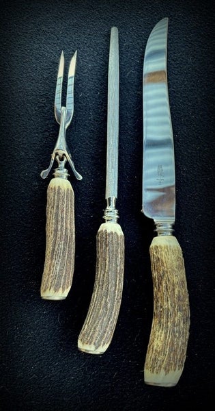 **WOW** GORGEOUS VINTAGE STAG CARVING SET - HIGH QUALITY Carousel 2