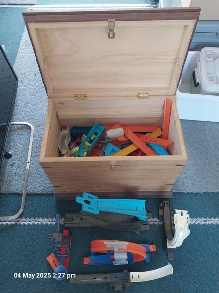 Wooden chest & hot wheels tracks. Carousel 3
