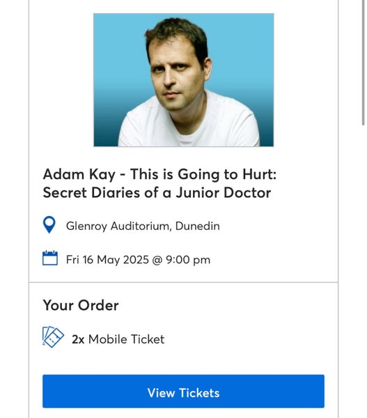 Adam Kay tickets - Dunedin 16th May Carousel 1