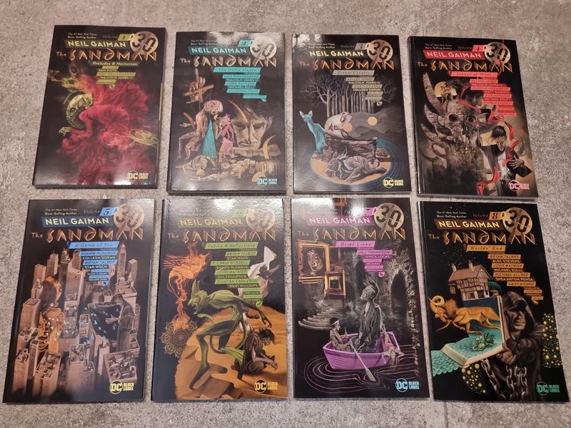 Sandman 30th Anniversary graphic novels volumes 1-8 by Neil Gaiman Carousel 1