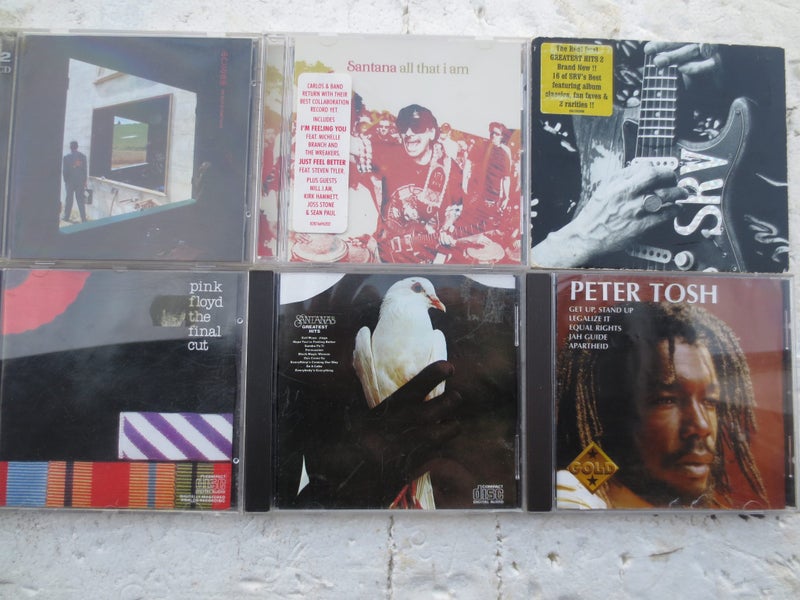 CDs lot 2 x 6 (Pink Floyd x2, Santanax2, SRV, Peter Tosh ) Carousel 1