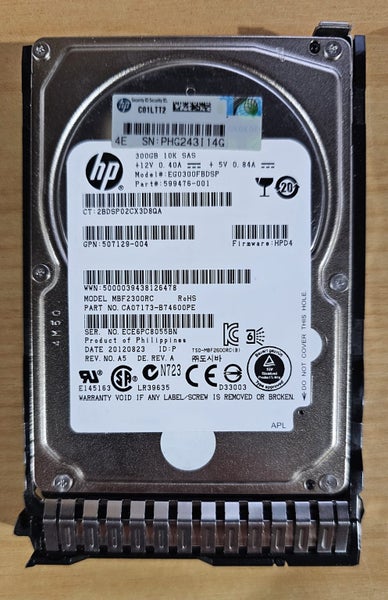 HP 300 GB 10K SAS 2.5" SFF Hard Drive p/n 599476 {Working} Carousel 3
