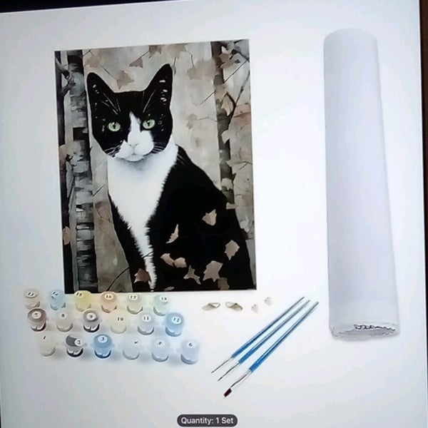 THE CATTAGE-Gorgeous Tuxedo Cat Paint By Numbers Kit (Large) Perfect For Any Age628638488876821117