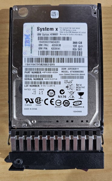 IBM 300 GB 10K SAS 2.5" SFF Hard Drive p/n 42D0641 {Working} Carousel 1