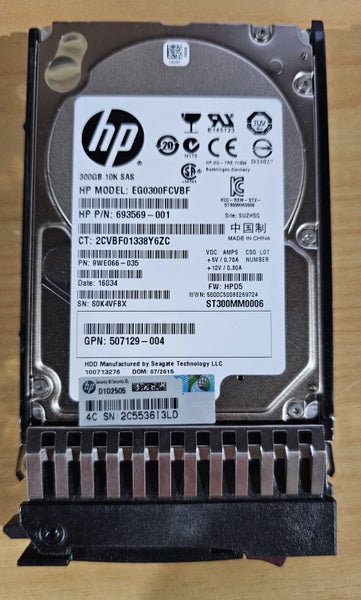 HP 300 GB 10K SAS 2.5" SFF Hard Drive p/n 693569 {Working} Carousel 2