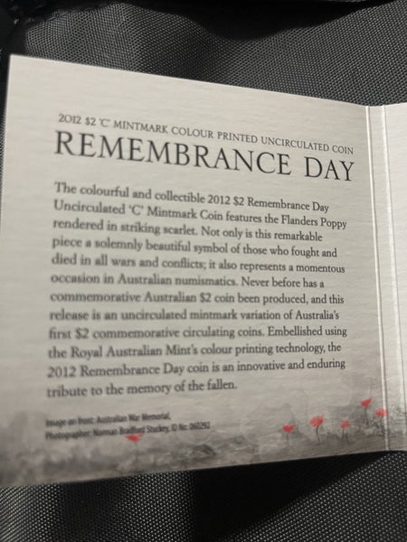 2012 Australian $2 Canberra Mint Mark Poppy Coin Carousel 4