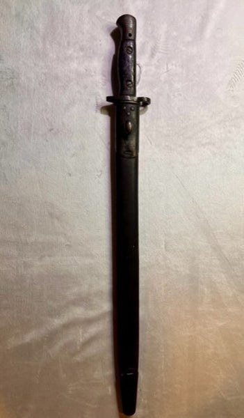 WW1 NEW ZEALAND MARKED PATTERN 1907 SMLE BAYONET AND LEATHER SCABBARD Carousel 2