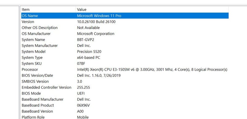 Dell Precision 5520 – Intel Xeon E3 Processor62933724453891114