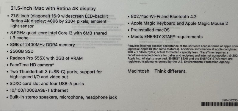 iMac 21.5” -Retina 4K - Excellent condition Carousel 7