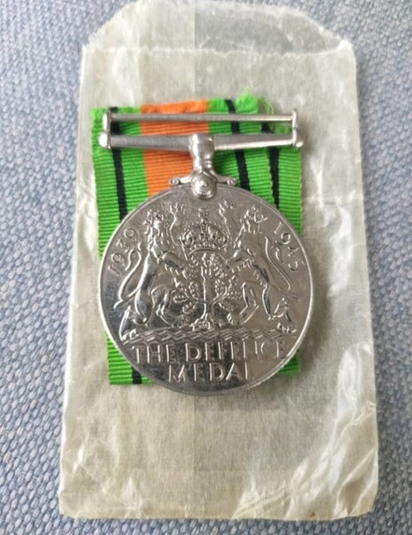 Genuine WW2 Defence medal Carousel 1