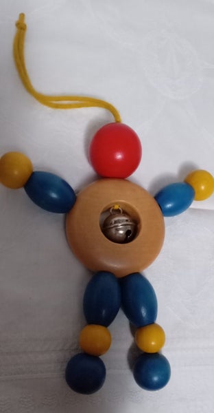 Vintage Wooden toys - Oscar ostrich - Genuine Buzzy Bee- Mary Lou style rattle Carousel 6