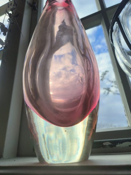 Murano glass Mid-Century Sommerso Art Glass Vase - glows under UV Carousel 10