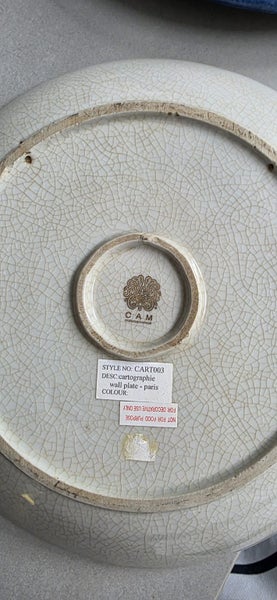 GORGEOUS DECORATIVE PARIS MAP PLATE 26cm $1R!! Carousel 2
