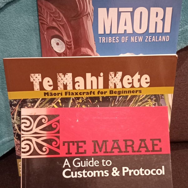 Maori books BULK listing flax weaving craft tribes + te marae tikanga Carousel 1