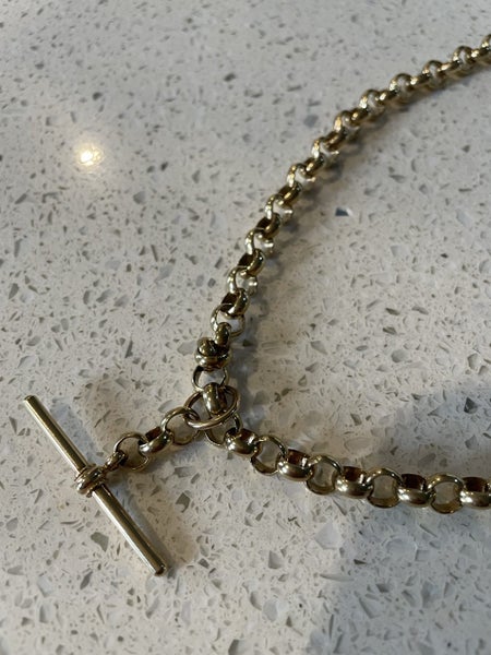 9CT Gold fob chain with T-Bar Carousel 1