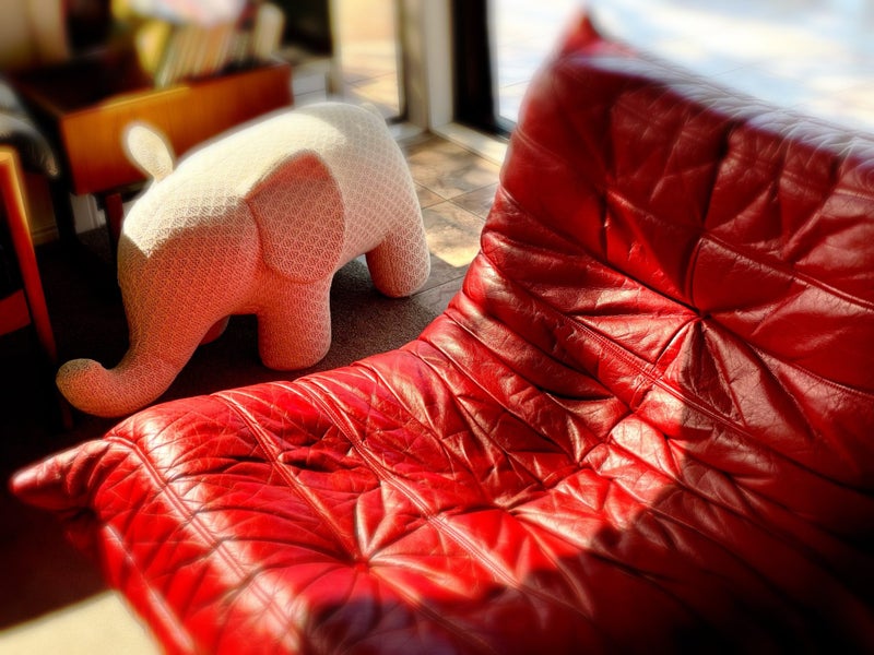 Original Leather Togo Chair By Michele Ducaroy for Ligne Roset France Carousel 1