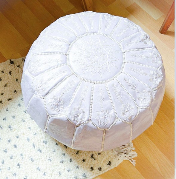 PREMIUM Handcrafted Moroccan Leather Pouf Carousel 1