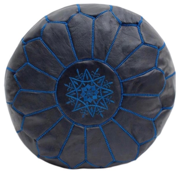 PREMIUM Handcrafted Moroccan Leather Pouf Carousel 1