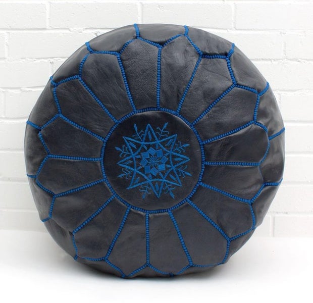 PREMIUM Handcrafted Moroccan Leather Pouf Carousel 3