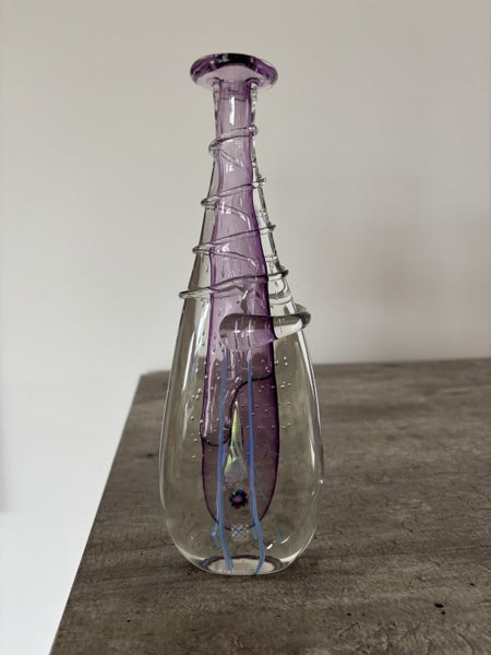 Lovely Peter Viesnik Hand Blown Glass Vase Carousel 2