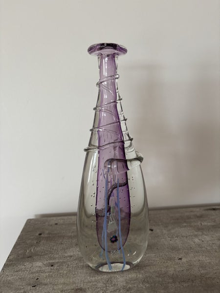 Lovely Peter Viesnik Hand Blown Glass Vase Carousel 1