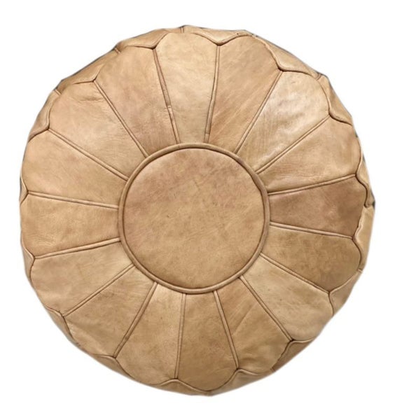 PREMIUM Handcrafted Moroccan Leather Pouf Carousel 1