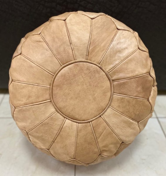 PREMIUM Handcrafted Moroccan Leather Pouf Carousel 2